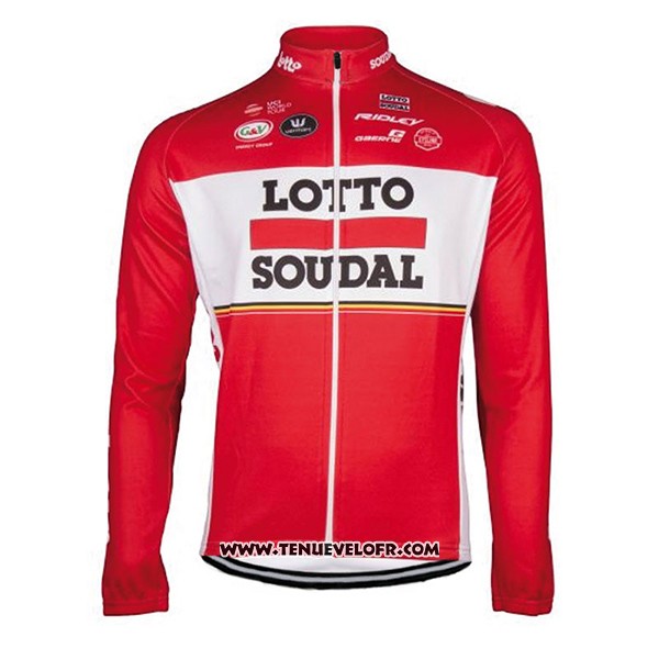 2017 Maillot Ciclismo Lotto Soudal Ml Rouge Manches Longues et Cuissard
